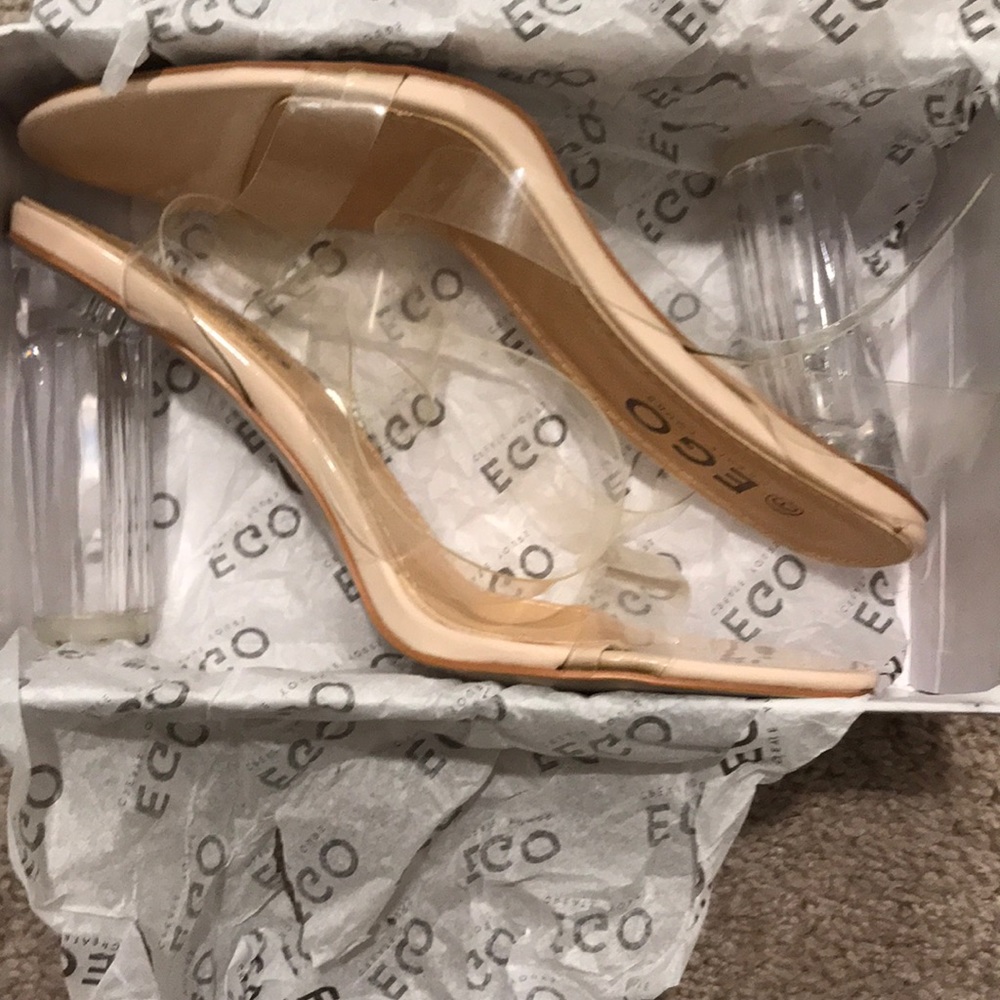 Clear EGO stappy sandals.